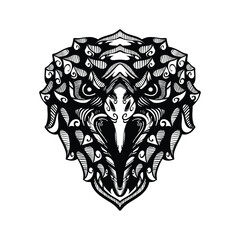 black and white tribal decorative eagle pattern tattoo