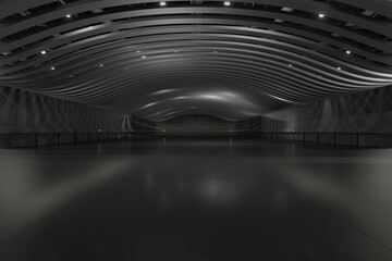 Fototapeta premium Empty hall exhibition centre.The backdrop for exhibition stands, booth,market,trade show.Conversation for activity,meeting.Arena for entertainment,event,sports.Indoor for Factory,showroom.3d render.