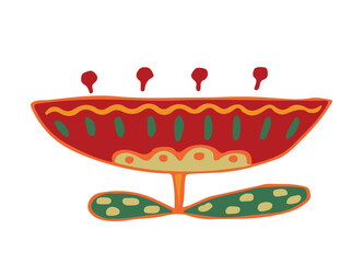 Vintage Colorful flower isolated on white background. Vector illustration