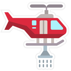 Firefighter Helicopter Sticker Icon