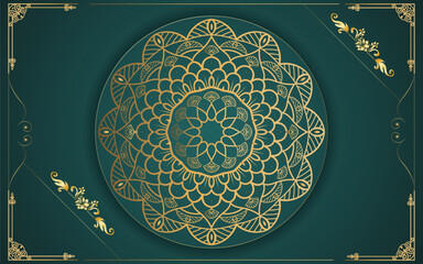 luxury ornamental mandala design background in gold color for yourself