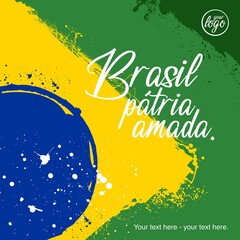 Country flag map - Brazil flag