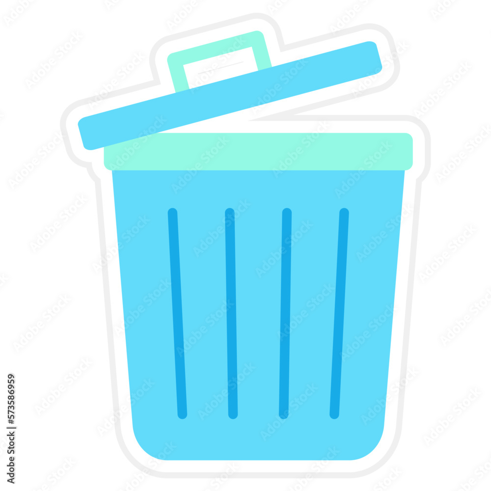 Wall mural dustbin sticker icon