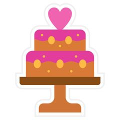 Wedding Cake Sticker Icon