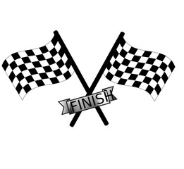 racing flag and checkered flag icon vector
