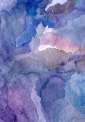 Blue hand-drawn watercolor background
