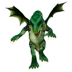 Obraz premium 3D Rendering Fairy Tale Dragon on White