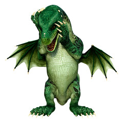 Obraz premium 3D Rendering Fairy Tale Dragon on White