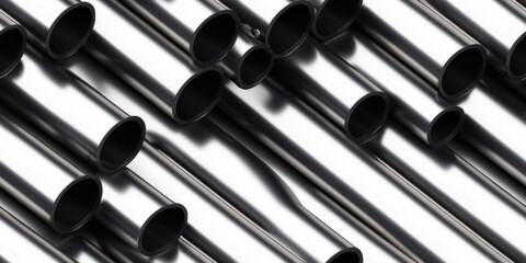 metal pipes seamless texture, pattern background (created with Generative AI)
