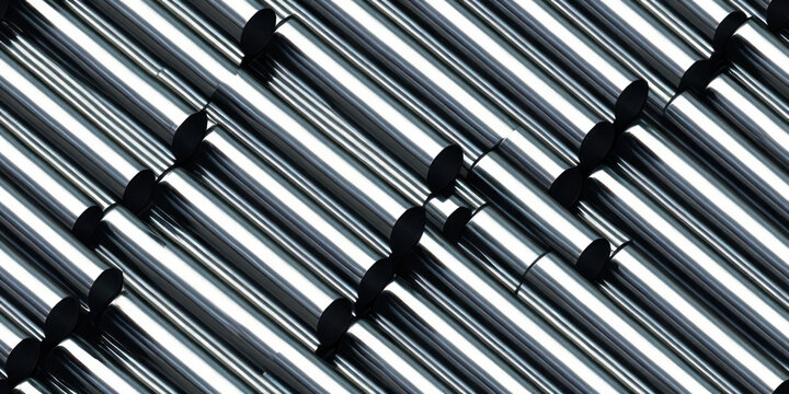 metal pipes seamless texture, pattern background (created with Generative AI)