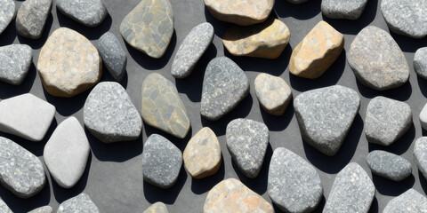 stones and rocks seamless texture, pattern background (created with Generative AI)