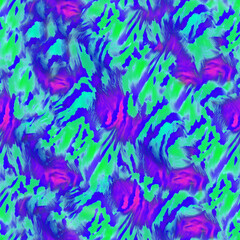 Fototapeta premium Animal print, Zebra texture background with fur texture in pink, blue and green colors