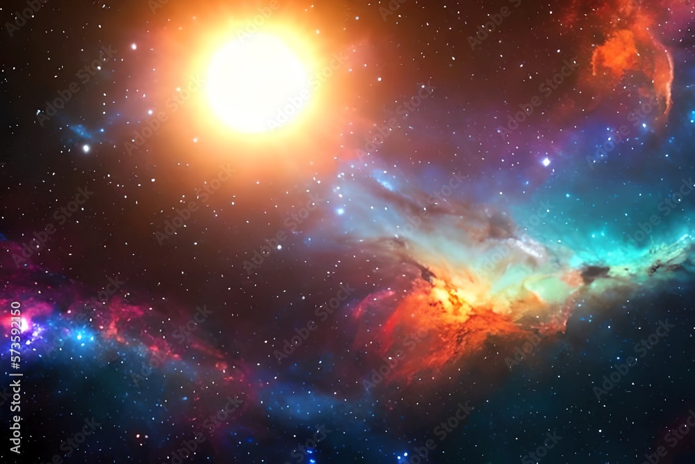 Poster abstract outer space endless nebula galaxy background. generative ai