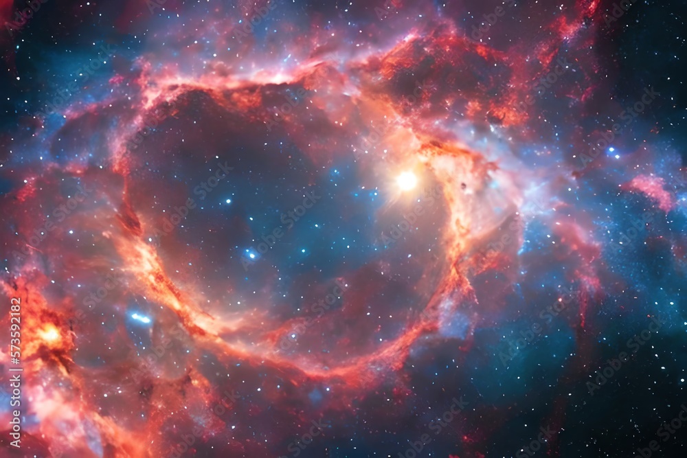 Wall mural abstract outer space endless nebula galaxy background. generative ai