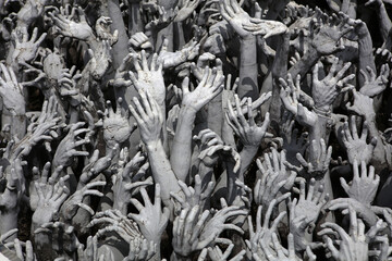 Details of Wat Rong Khun - White Temple in Chiang Rai, Thailand