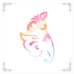 Creative Lord Shri Ganesha icon vector design background