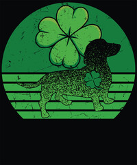 Dachshund Dog Shamrock St. Patrick’s Day Saint Paddy’s Irish T-Shirt design.