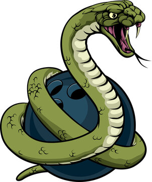 Snake Bowling Ball Animal Sports Team Mascot