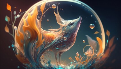 Obraz premium Abstract in a glass blowing. Generative AI