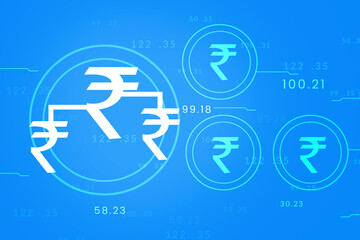 2D illustration Rupee currency sign

