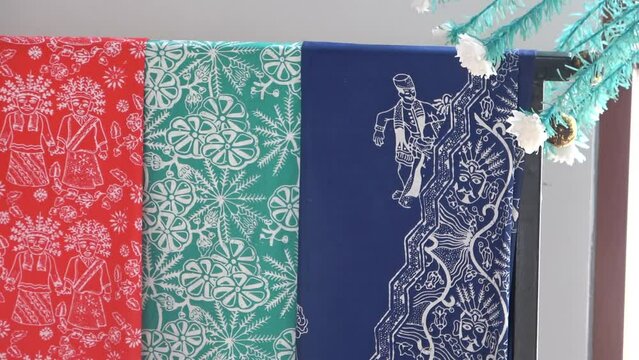 Jakarta, Indonesia - February 27 2023

Batik, traditional musical instruments and Betawi traditional clothes are in Setu Babakan, one of the tourist attractions that aims to introduce Betawi culture