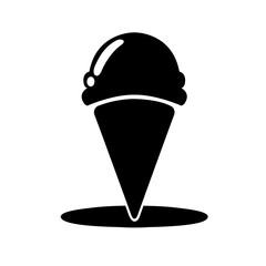 Simple black ice cream logo silhouette with gps logo theme.