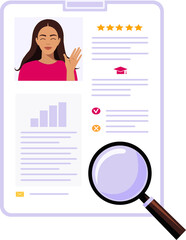 Selection of a new employe, candidate's resume