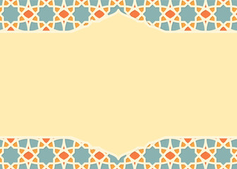 background with Islamic theme. with typical Middle Eastern patterns and simple colors for banners, greeting cards and layouts