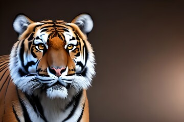 Portrait Of A Tiger In A Business Suit At His Workplace At The Office. Generative AI