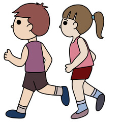 boy and girl running
