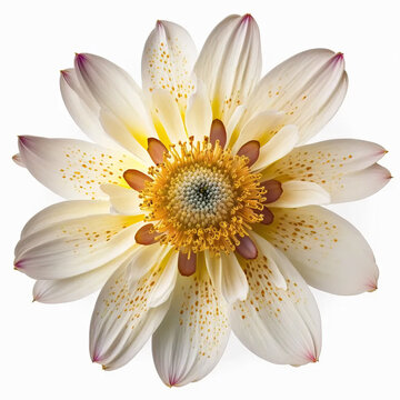Beautiful flower on white background. Exotic nature beauty blossom plant - AI generative