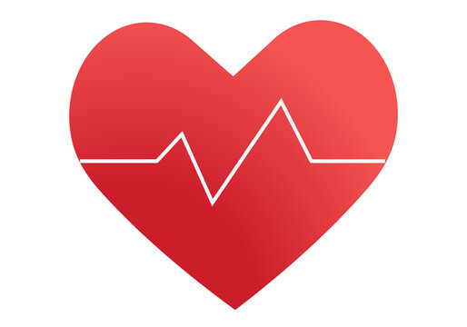 Heartbeat heart beat pulse. Flat icon for medical apps and websites  PNG illustration.