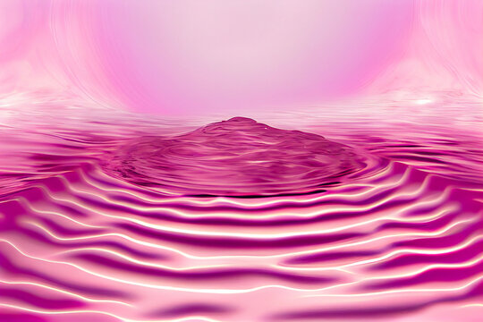 a drop of water creating ripples in a pink pool of water, abstract, background, desktop wallpaper