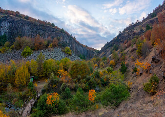 Basalt cliffs. Boyabat, Sinop Turkey