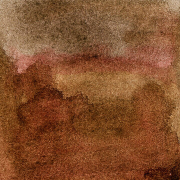 Watercolor red-brown background with spots and streaks
