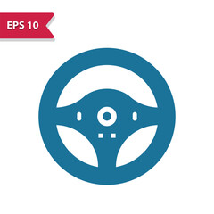 Steering Wheel Icon. Gaming Wheel. Professional pixel perfect vector icon in glyph style.