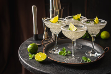 Margarita cocktail with lime