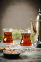 Turkish tea in traditional glass