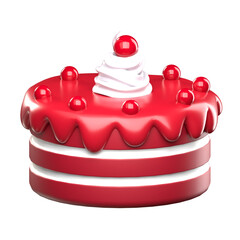 red velvet cake 3d rendering