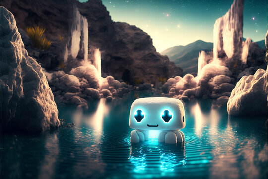 lagoon made of marshmello blue light