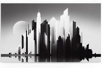 Fototapeta premium Minimal cityscape with modern and urban look