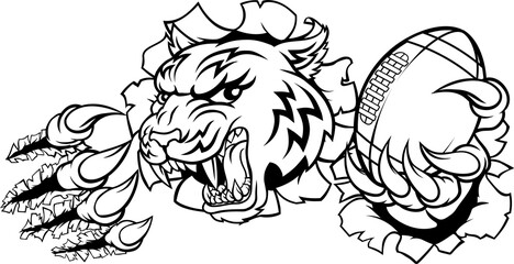 Tiger American Football Player Sports Mascot