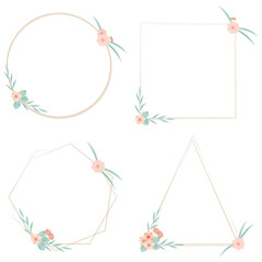 Hand-painted watercolor collection of flower wreaths