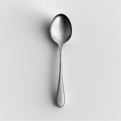 steel spoon on a white background	
