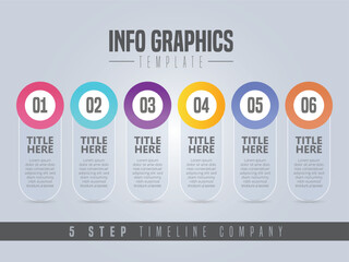 Abstract infographic showing the 5 steps process of a business plan timeline For presentations and posters. Vector illustration.