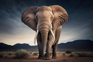 Fototapeta na wymiar African elephant, Angry Elephant royalty, African elephant Angry