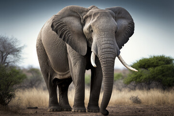 Fototapeta na wymiar African elephant, Angry Elephant royalty, African elephant Angry