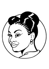 Vector Black Woman Fierce Girl Cartoon Clip art