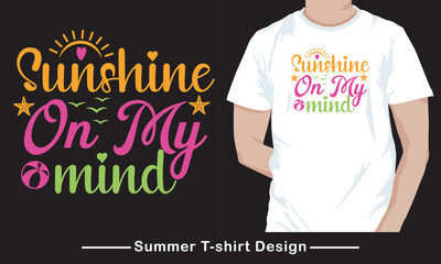 Summer typography vector t shirt design template