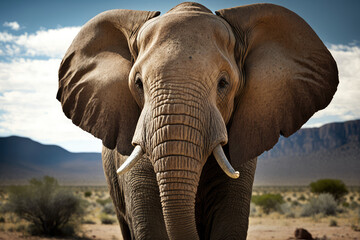 Fototapeta na wymiar African elephant Face 